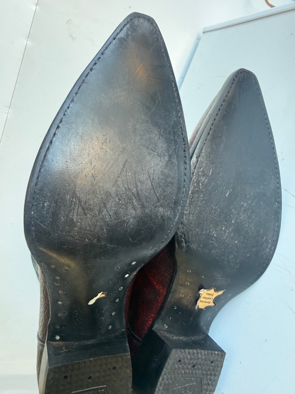 TONY LAMA COWBOY WESTERN BOOTS SIZE 12 D BLACK CHERRY PERFECT CONDITION - Picture 9 of 11